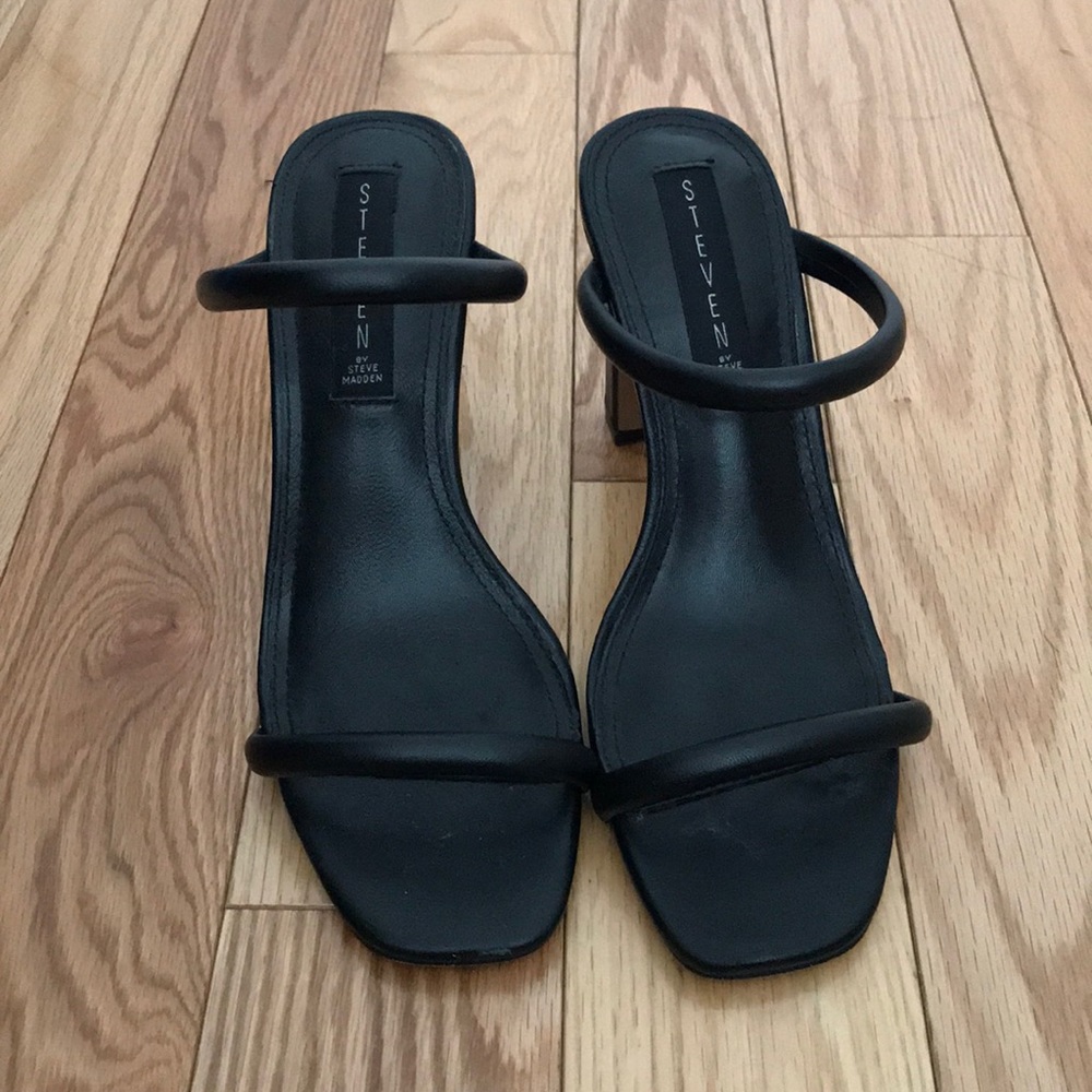 Steven by Steve Madden Black Jacee Heel Sandal